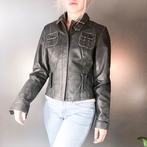 Puma black leather jacket